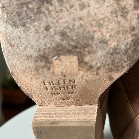 Eileen Fisher tan wedge leather bootie - Picture 7 of 7